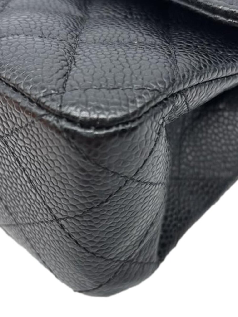 Chanel Classic Double Flap Medium Quilted Caviar Leather Shoulder Bag Black - Picture 8 of 14